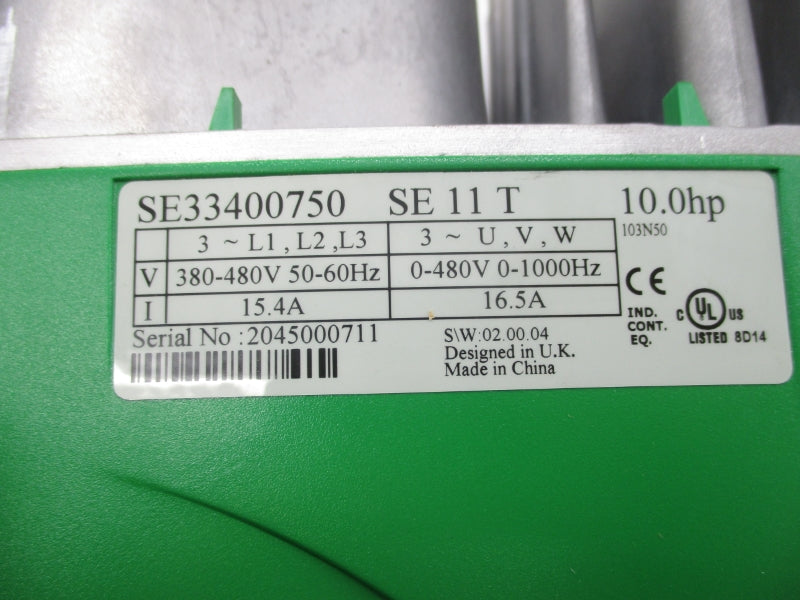CONTROL TECHNIQUES SE33400750SE11T 11110301103000 380-480V 15.4A NSMP