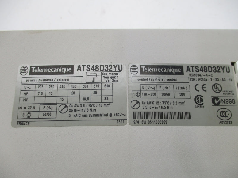 TELEMECANIQUE ATS48D32YU 690V 32A NSNP