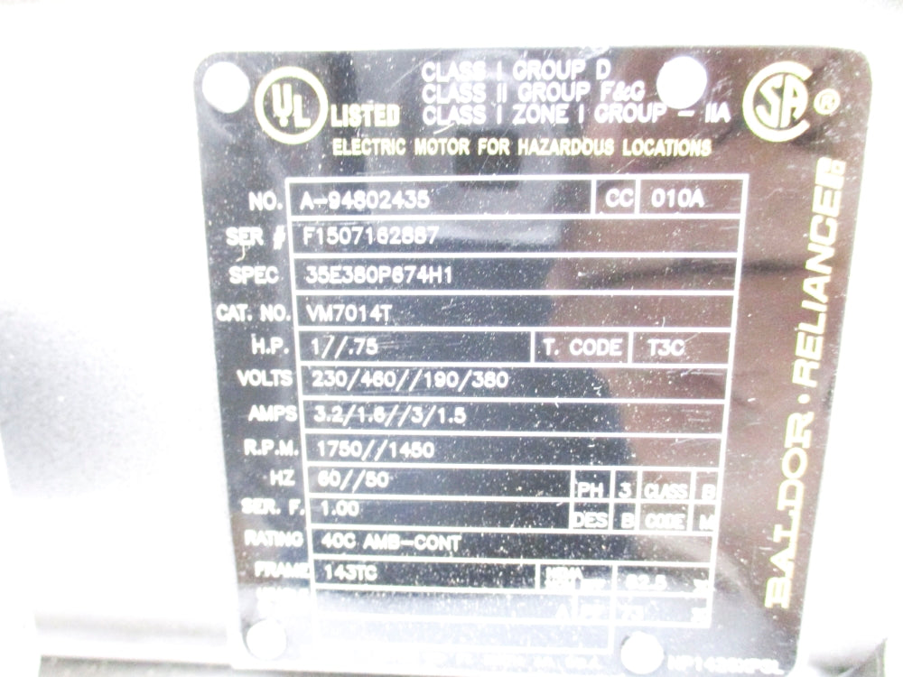BALDOR VM7014T NSMP
