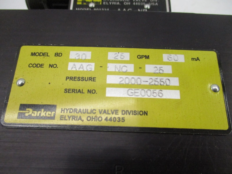 PARKER BD30AAG-NC-25 36VDC 500PSI NSNP