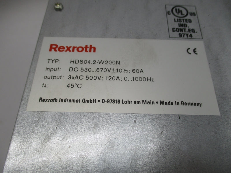 REXROTH HDS04.2-W200N R911190230 530-670V 60A NSMP