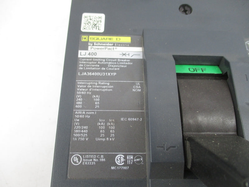 SQUARE D LJA36400U31XYP 600V 400A NSNP
