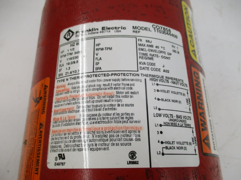 BELL & GOSSETT T 30-2S1AM007 1103044409 SER. 3530 115/230V 19.0/9.5A 125PSI UNMP
