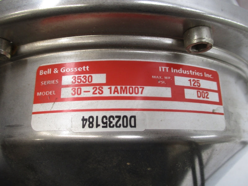 BELL & GOSSETT T 30-2S1AM007 1103044409 SER. 3530 115/230V 19.0/9.5A 125PSI UNMP
