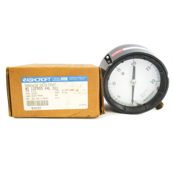 ASHCROFT 451279SS04L30# 0-30PSI 4-1/2" NSMP