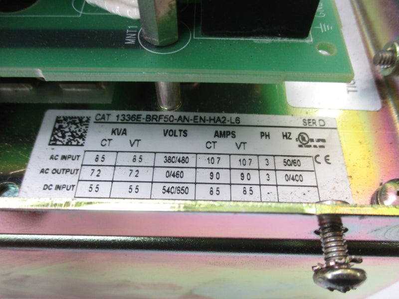 ALLEN BRADLEY 1336E-BRF50-AN-EN-HA2-L6 SER. D 380/480VAC 10.7A UNMP