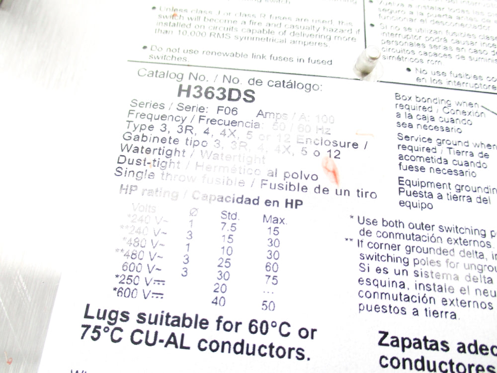SQUARE D H363DS SER. F06 NSNP