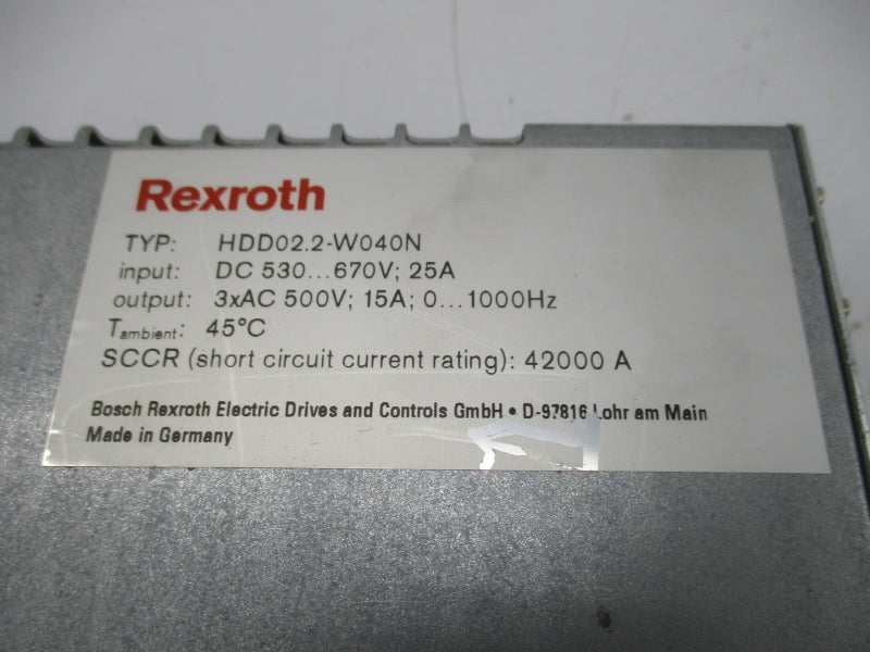 REXROTH HDD02.2-W040N-HD32-01-FW R911288990 530-760V 25A NSMP