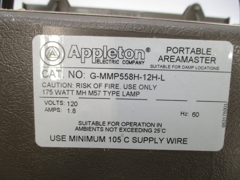 APPLETON G-MMP558H-12H-L 120V 1.8A NSMP