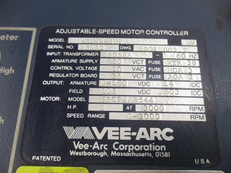 VEE-ARC RIVB-3HP 120VAC UNMP