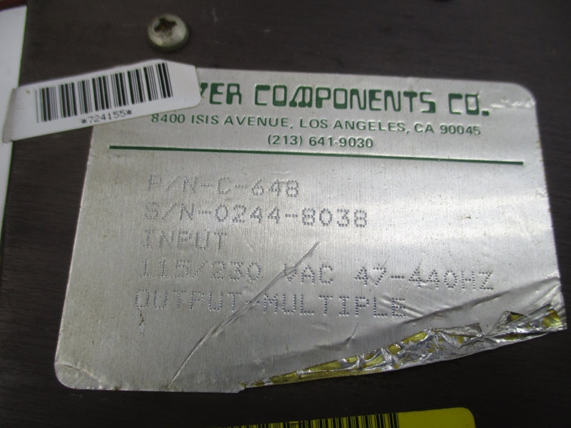 POWER COMPONENTS C-648 115/230VAC UNMP