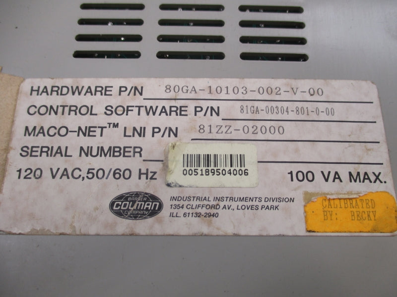 BARBER COLMAN 80GA-10103-002-V-00 120VAC UNMP