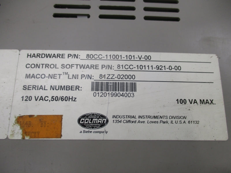 BARBER COLMAN 80CC-11001-101-V-00 120VAC UNMP