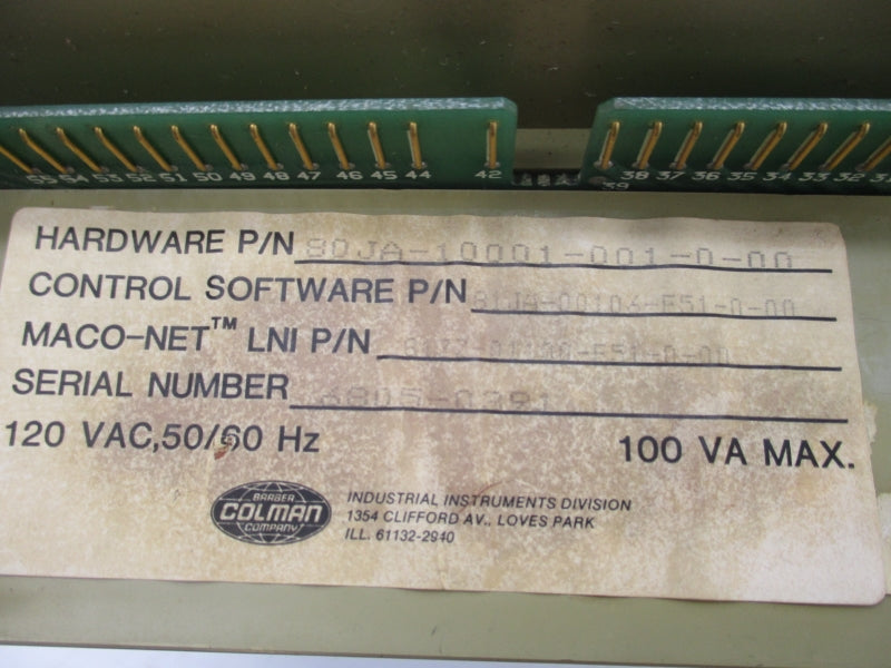 BARBER COLMAN 80JA-10001-001-0-00 120VAC UNMP