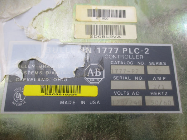 ALLEN BRADLEY 1777-P2 SER. C 120/240VAC 2/1A UNMP