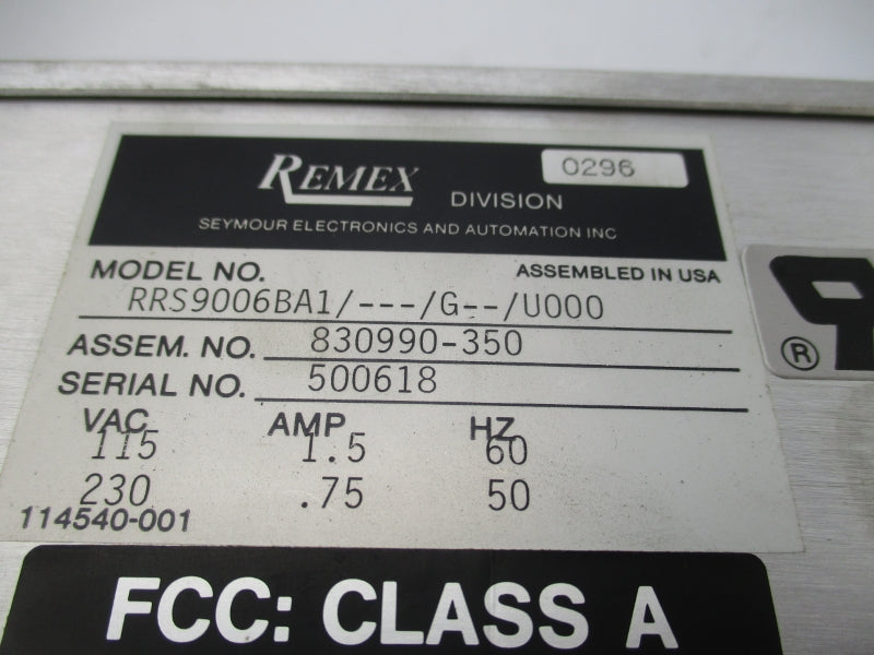 REMEX THE DIRECTOR RRS9006BA1/---/G--/U000 115/230VAC 1.5/.75A UNMP