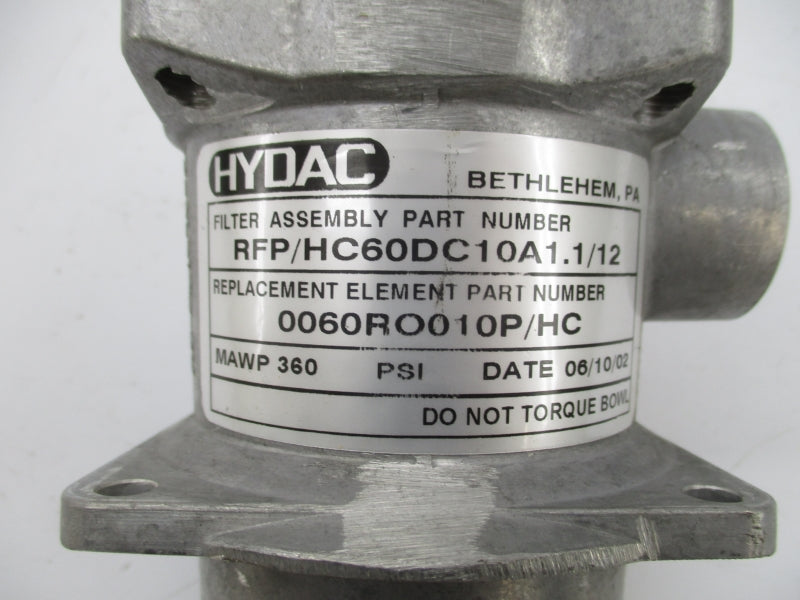 HYDAC 02076061 RFP/HC60DC10A1.1/12 360PSI NSMP