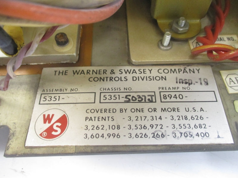 THE WARNER & SWASEY COMPANY 5351-5037J UNMP