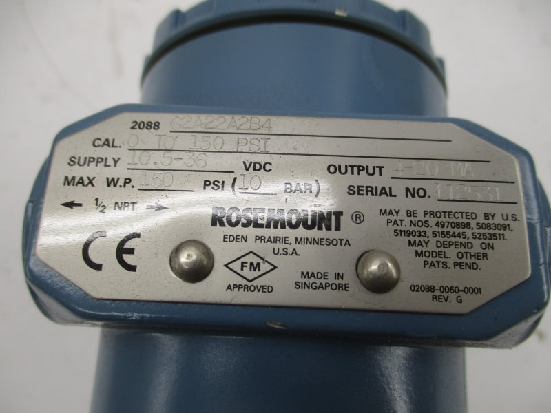 ROSEMOUNT 2088G2A22A2B4 10.5-36VDC 0-150PSI NSMP