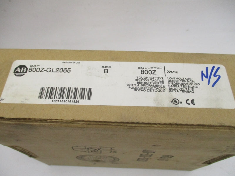 ALLEN BRADLEY 800Z-GL2065 SER. B 250VAC 3A (BR/WH) NSMP