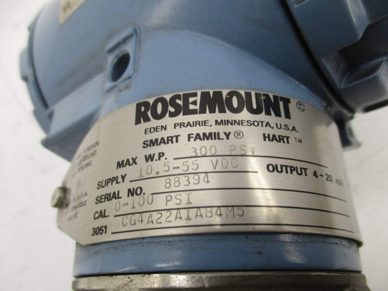 ROSEMOUNT 3051CG4A22A1AB4M5 10.5-55VDC 0-100PSI UNMP