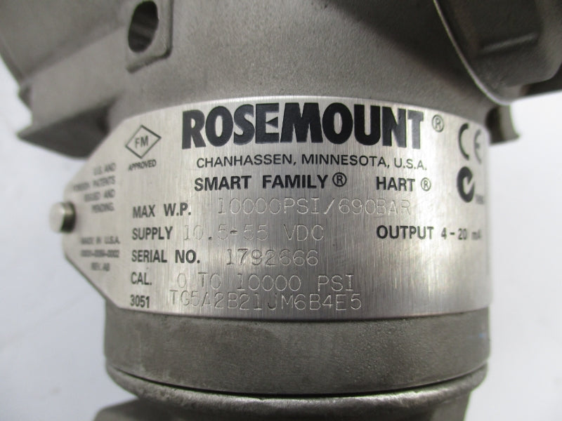 ROSEMOUNT 3051TG5A2B21JM6B4E5 10.5-55VDC 0-10000PSI UNMP