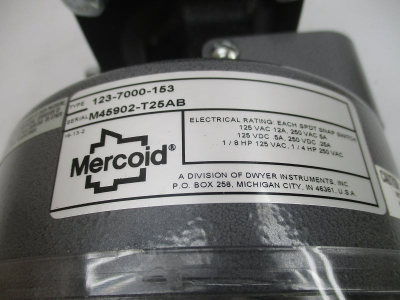 MERCOID 123-7000-153 125/250VAC 12/5A NSMP