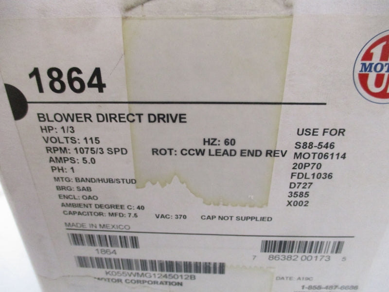 US MOTORS K55HXWMG-1245 1864 115V 5.0A NSMP