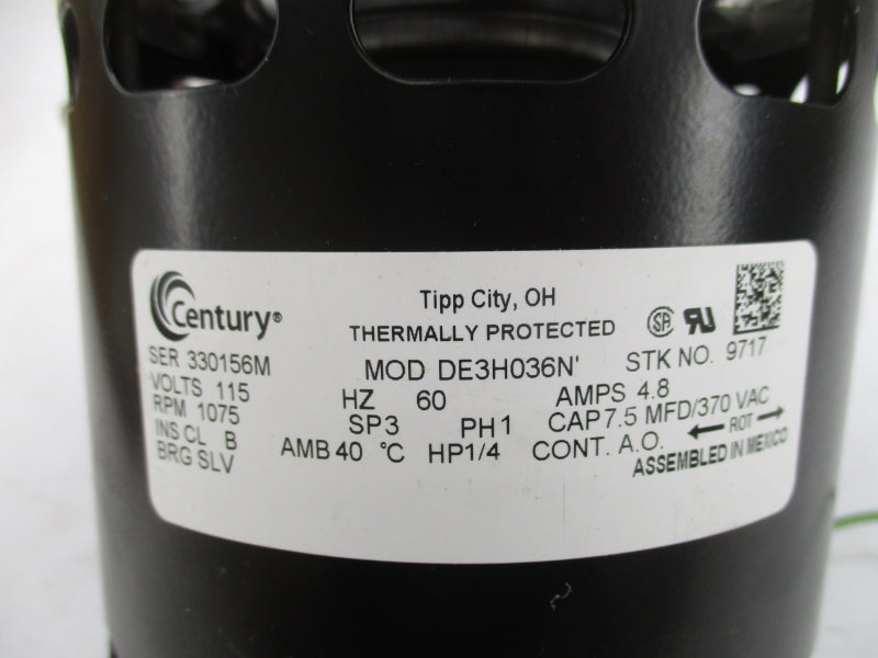 CENTURY 9717 DE3H036N 115V 4.8A NSMP