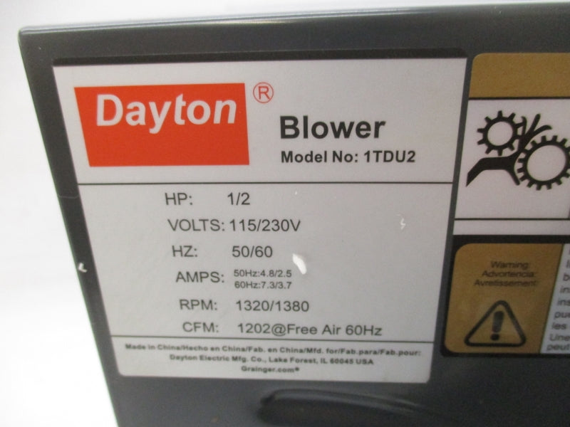 DAYTON 1TDU2 115/230V 4.8/2.5-7.3/3.7A NSMP