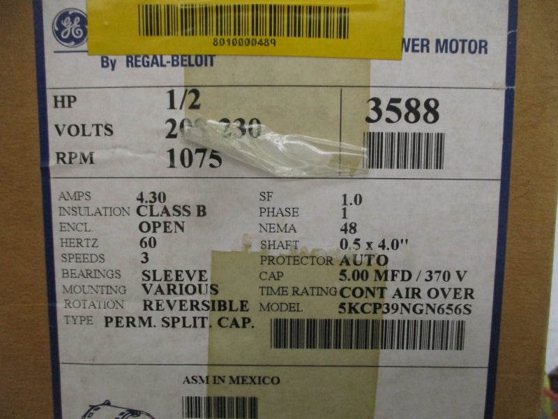 GENERAL ELECTRIC 3588 5KCP39NGN656S 208-230V 4.30A NSMP