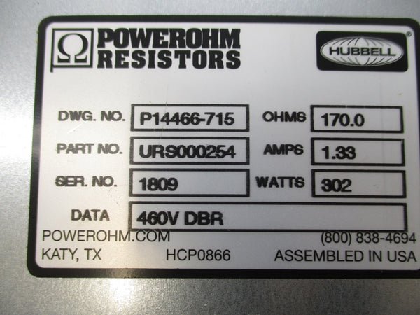 HUBBELL URS000254 460V 1.33A NSMP