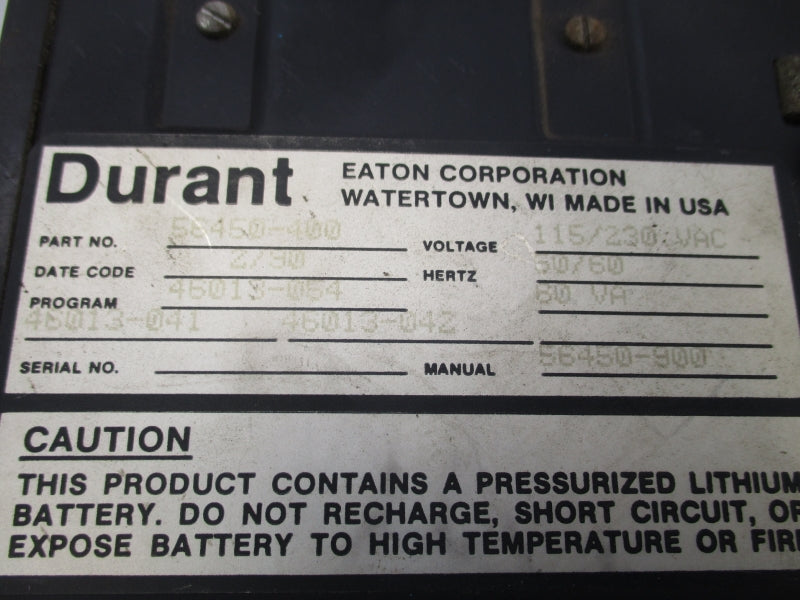 DURANT 56450-400 115/230VAC (AS PICTURED) UNMP