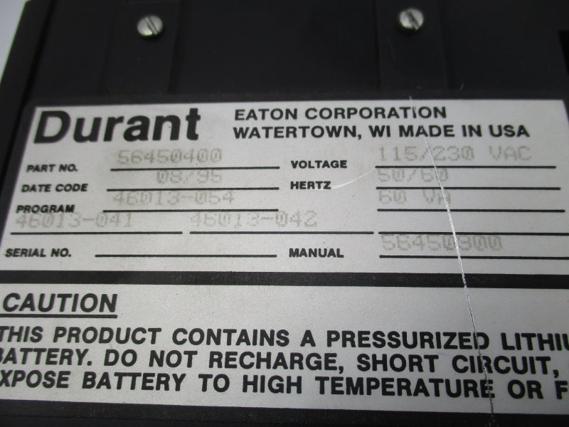 DURANT 56450-400 115/230VAC UNMP