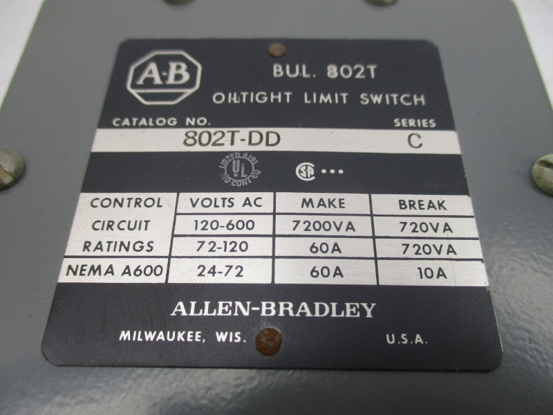 ALLEN BRADLEY 802T-DD SER. C 600VAC (BR/YL) NSMP