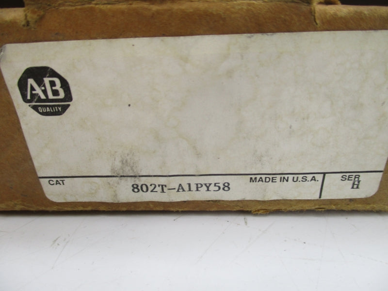 ALLEN BRADLEY 802T-A1PY58 SER. H 600VAC (BR/WH) NSMP