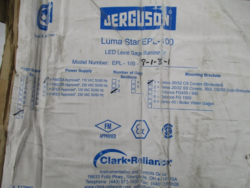 CLARK RELIANCE EPL-100 EPL-100-8-1-3-1 115VAC NSMP