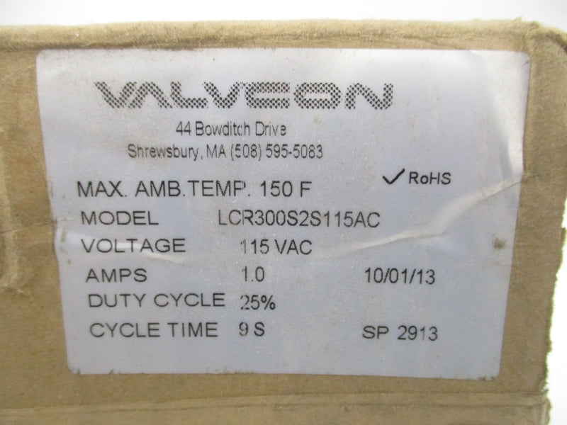 VALVCON LCR300S2S115AC 115VAC 1.0A NSNP