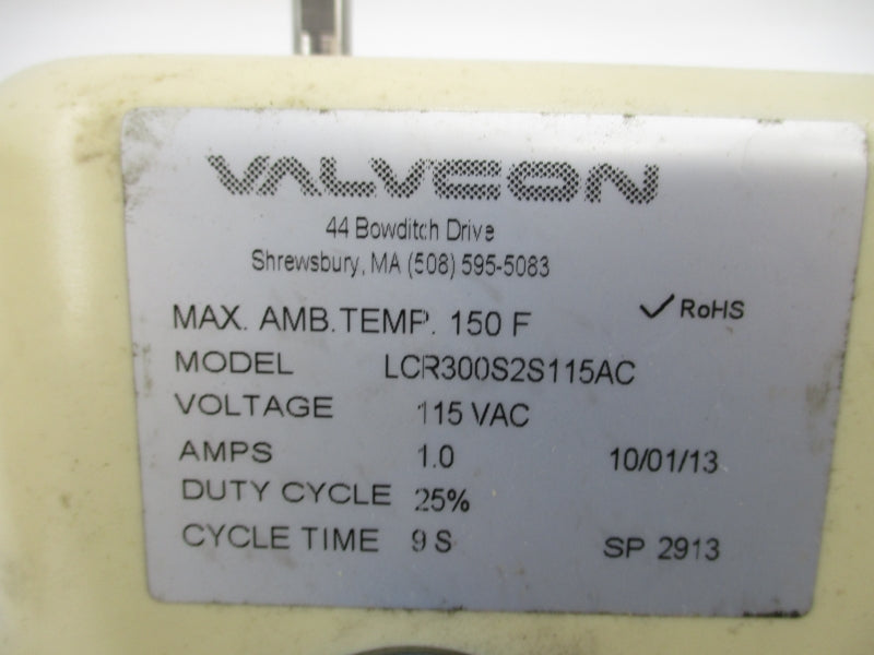 VALVCON LCR300S2S115AC 115VAC 1.0A NSNP