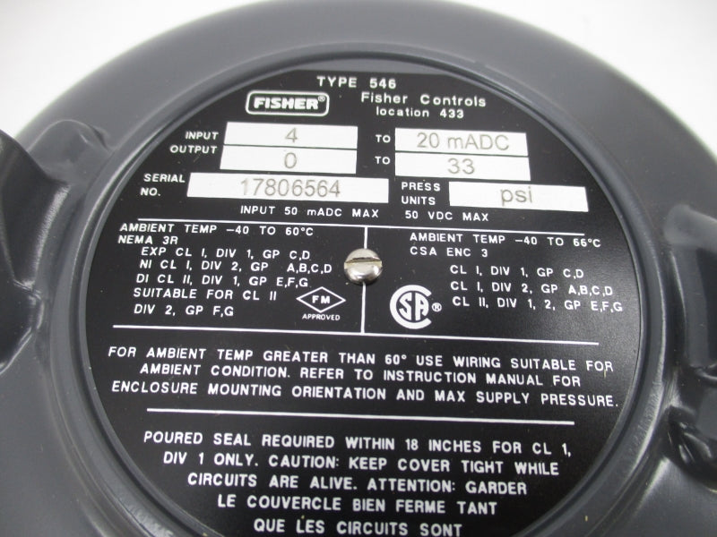 FISHER FS546-67 50VDC NSMP
