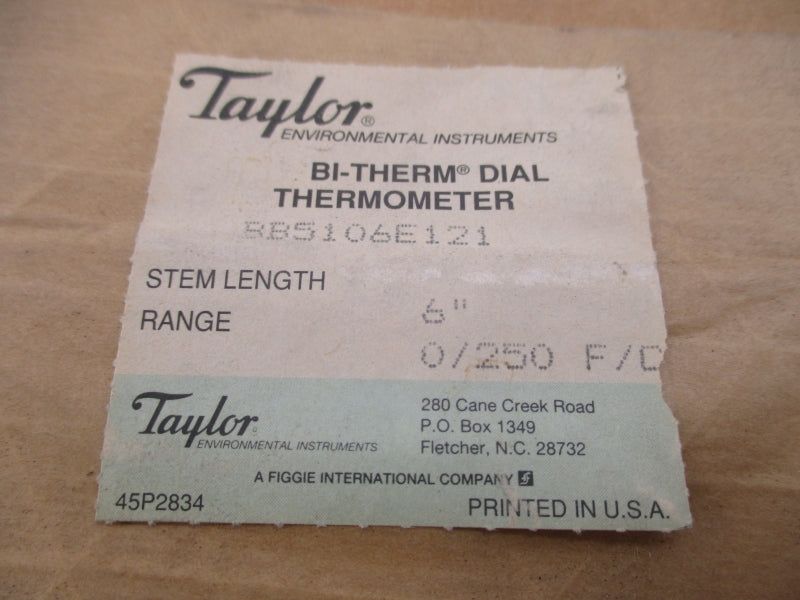 TAYLOR BB5106E121 0/250'F 6" NSFS