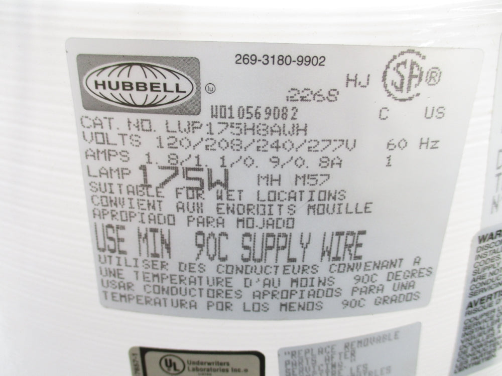 HUBBELL LWP175H8AWH NSMP