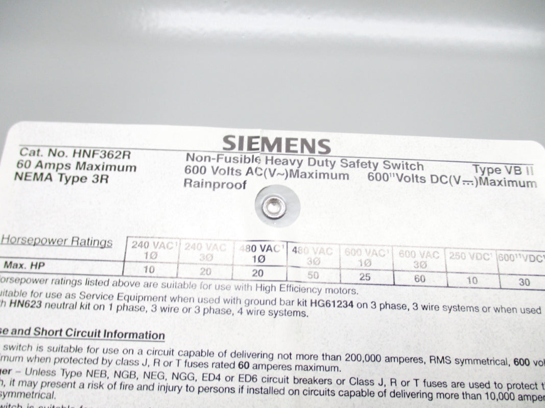 SIEMENS HNF362R NSNP