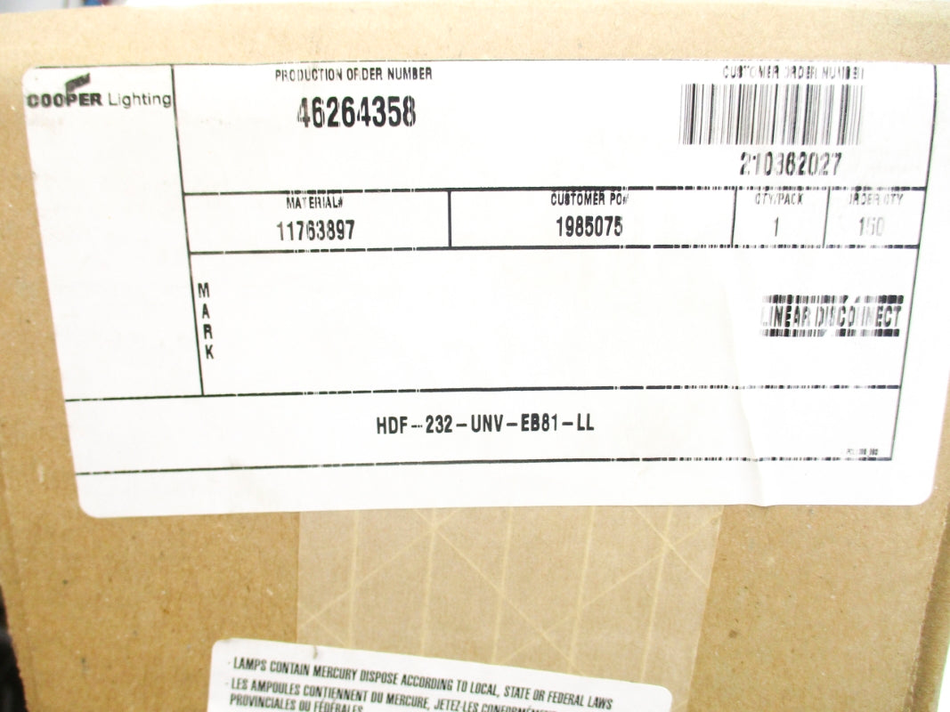 COOPER LIGHTING HDF-232-UNV-EB81-LL NSFS