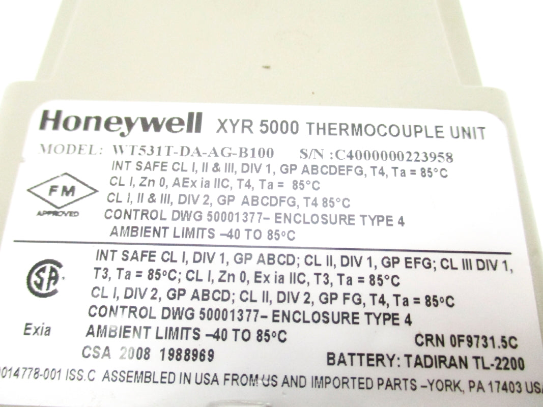 HONEYWELL WT531T-DA-AG-B100 NSNP