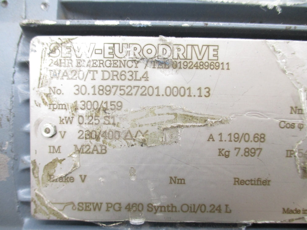 SEW-EURODRIVE WA20/TDR63L4 UNMP