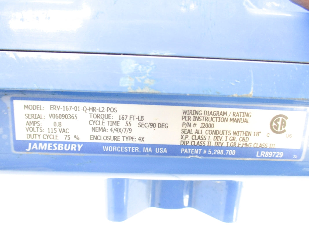 JAMESBURY ERV-167-01-Q-HR-L2-POS J2000 UNMP