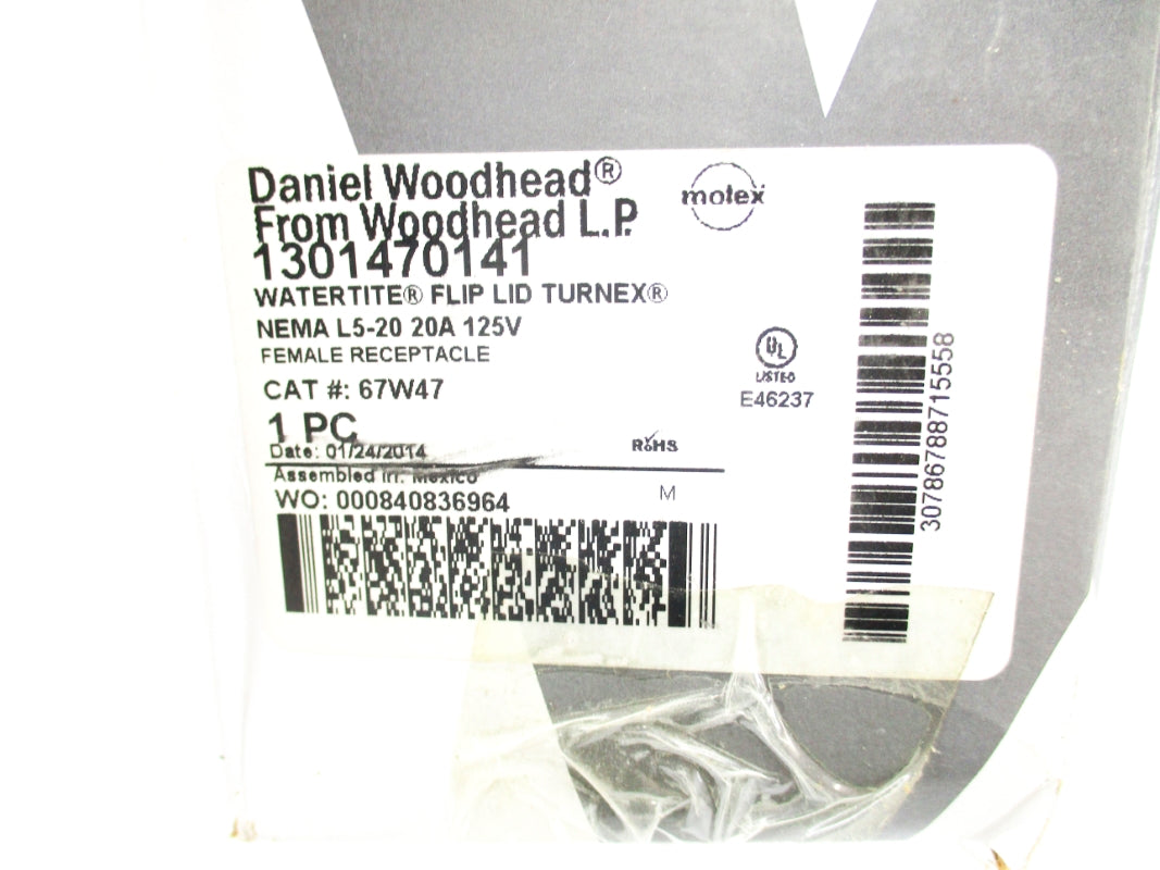 DANIEL WOODHEAD 1301470141 67W47 125V 20A NSMP