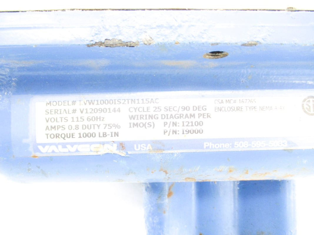 VALVCON LVW1000IS2TN115AC I2100 115V UNMP