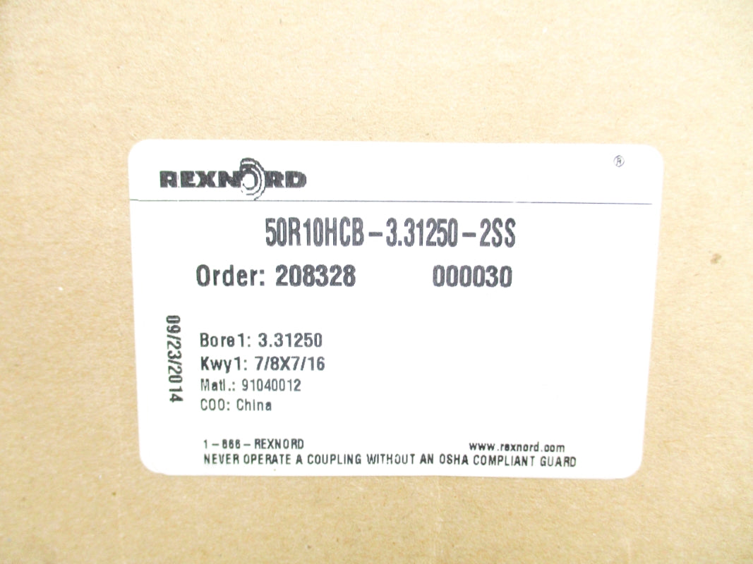 REXNORD 50R10HCB-3.31250-2SS NSMP